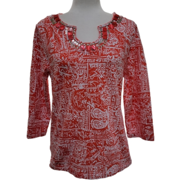 Ruby Rd 3/4 Sleeve Top Size Large EUC - Picture 1 of 9